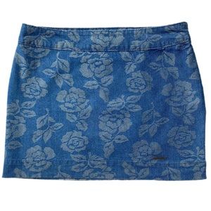 ABERCROMBIE & FITCH floral blue denim mini skirt
